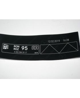 Mercedes Fuel Petrol Grade Octane Rating 95 RON Label A0005845917 New Genuine